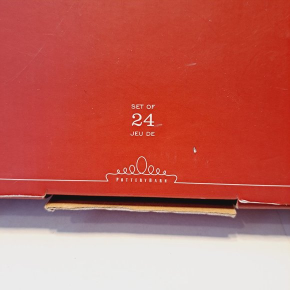 POTTERY BARN Christmas Advent Calendar Votive Set Of 24 Red Numbered Glass inBox - Picture 4 of 13